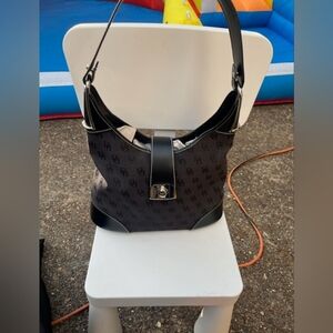 Dooney & Bourke Black Monogram Hobo Shoulder Bag